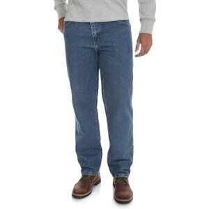 Wrangler 38x30 Rustler Men's Relaxed Fit Straight Leg Medium Wash Cotton Jeans